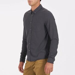 Vuori charcoal grey long sleeve ace button down shirt